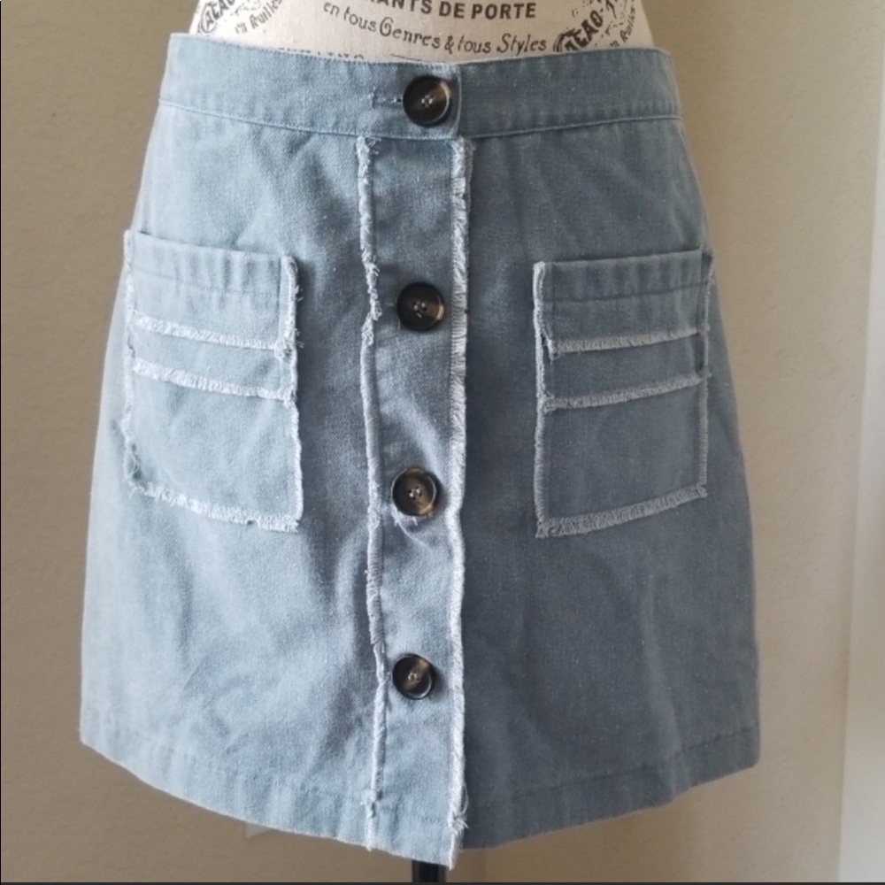 Magnolia South Denim Full Button Down Skirt